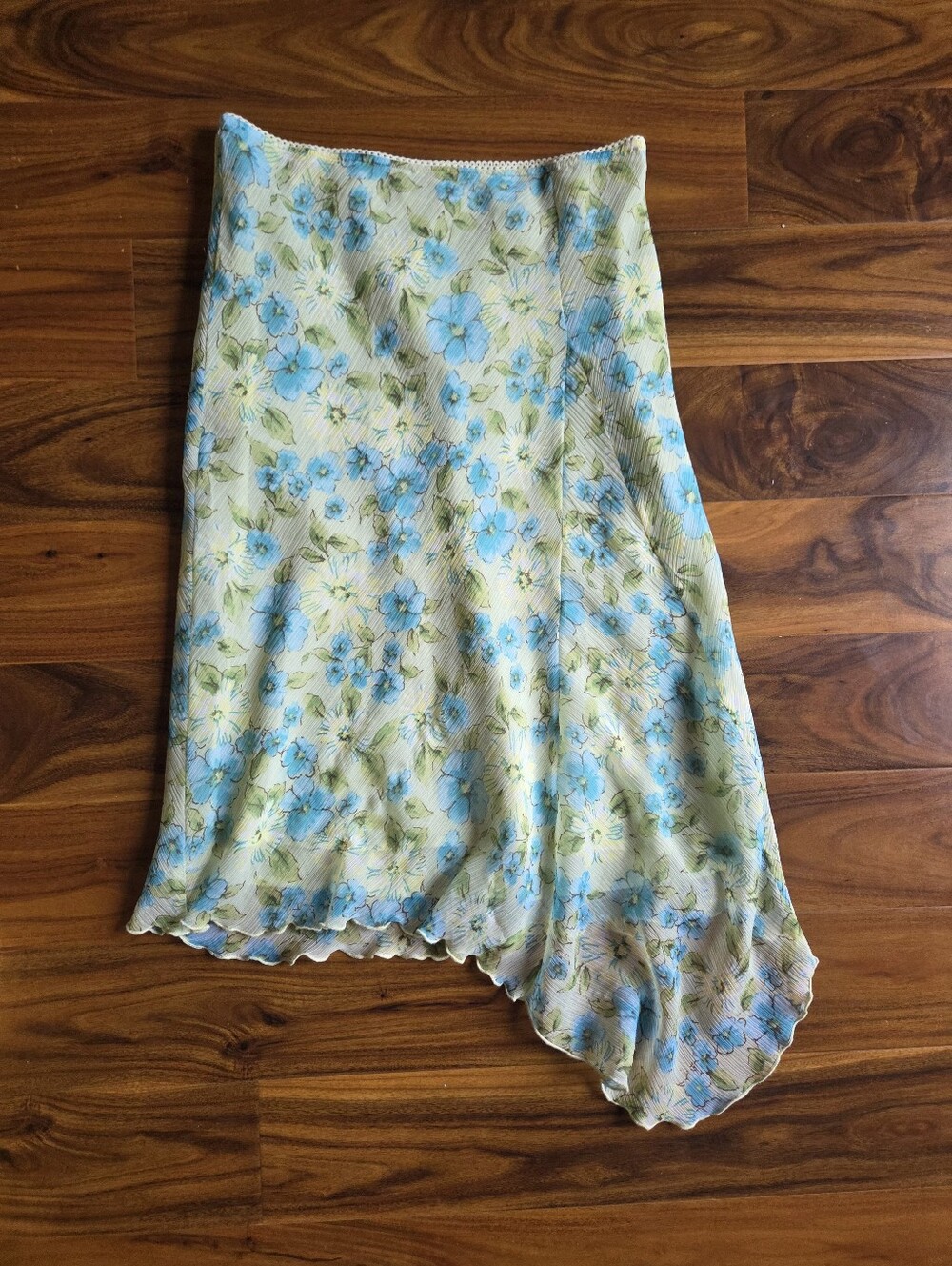 Vintage Floral Y2K Asymmetrical Midi Skirt Small Cottagecore Prairie Romantic